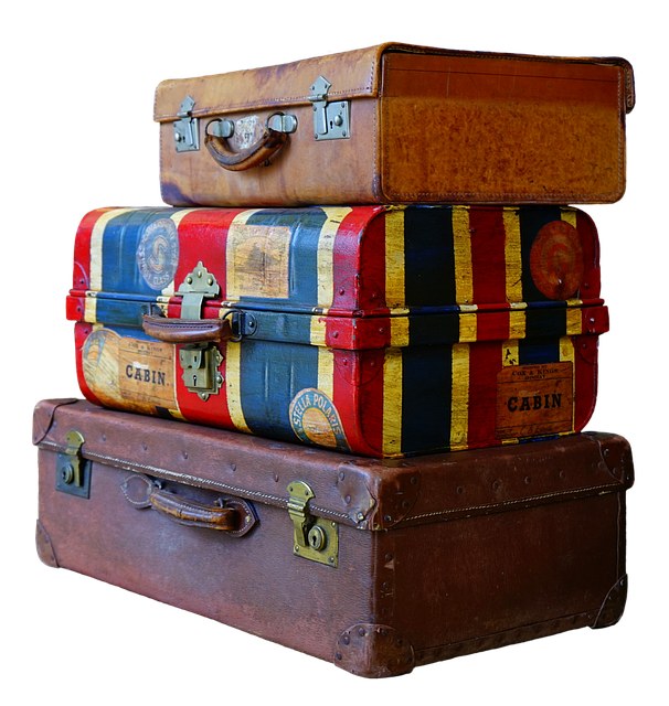 declutter your home image of old suitcases