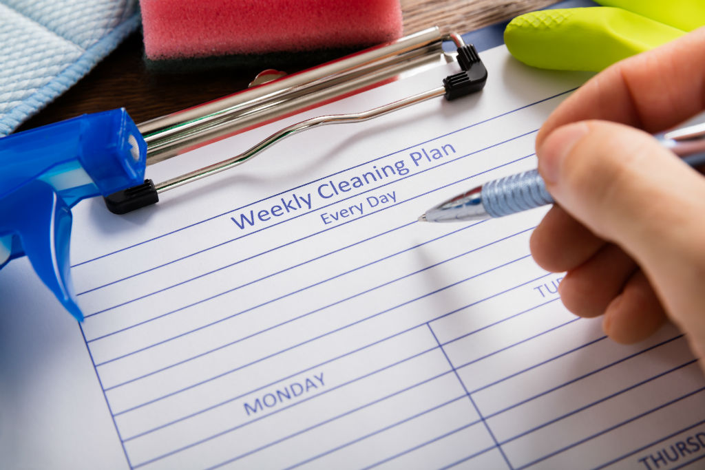 weekly cleanings chedule